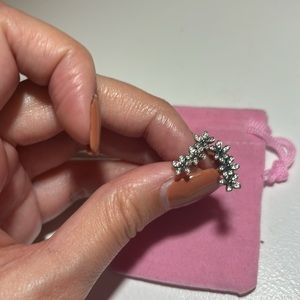 Pandora Sterling silver three flowers earrings